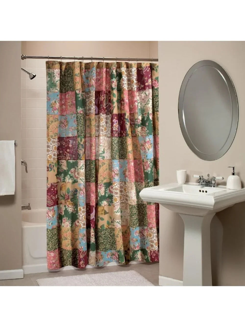 Antique Chic Patchwork Shower Curtain, 72x72